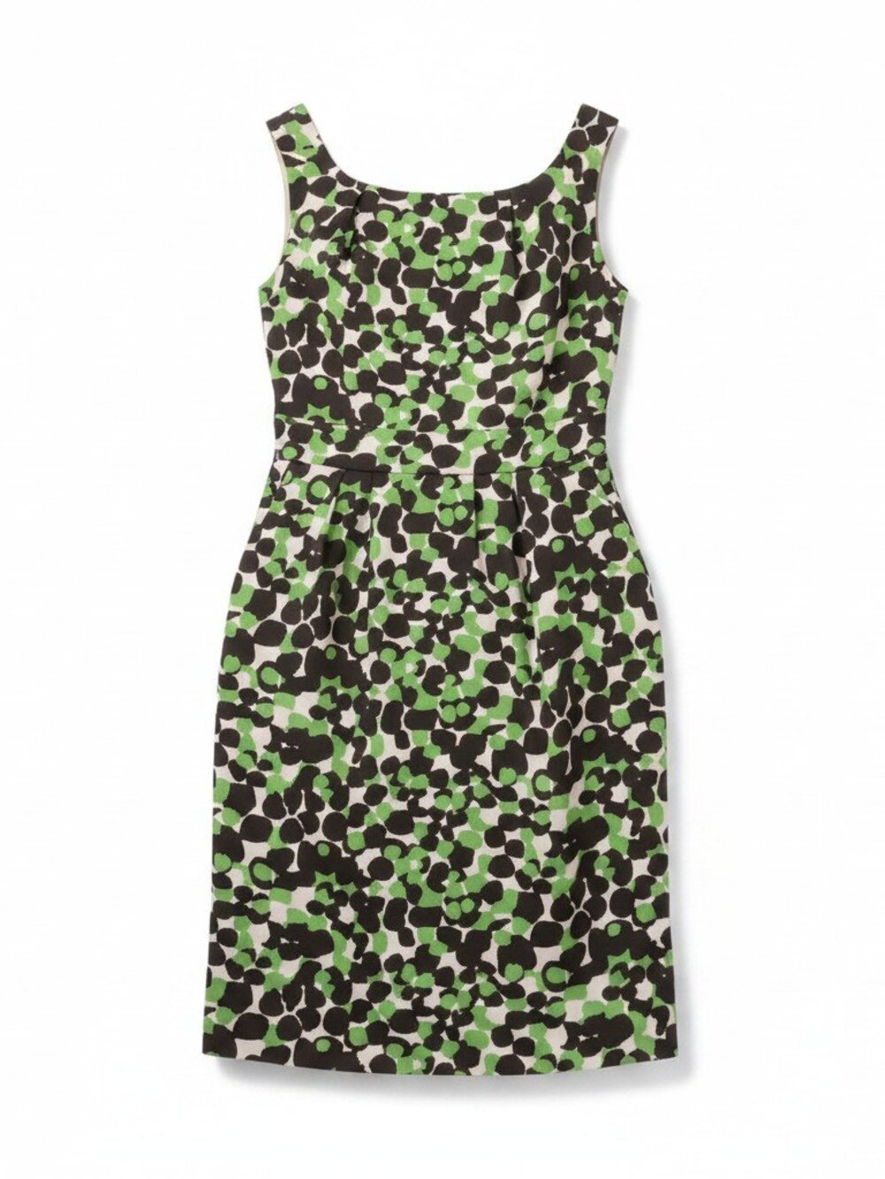 Sangria Green Brown Beige Abstract Camo Sleeveless Sheath Dress